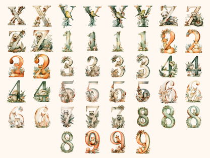 Woodland Animals Alphabet & Numbers