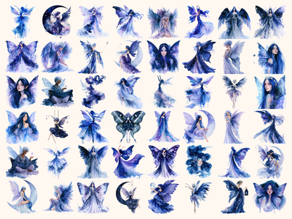 Celestial Fairies Watercolor Clipart