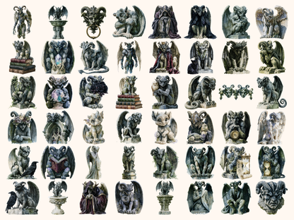 Gargoyles Watercolor Clipart