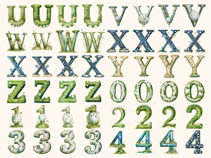 Golf Alphabet & Numbers