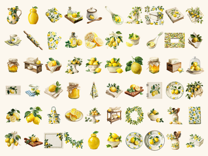 Lemon Kitchen Watercolor Clipart