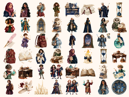 School of Magic Watercolor Clipart