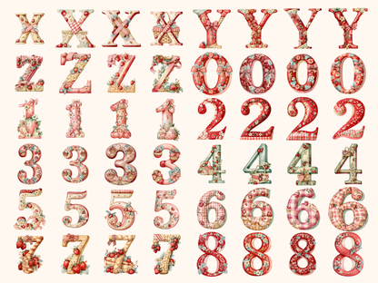 Strawberry Picnic Alphabet & Numbers