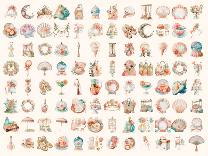Sunkissed Seashells Watercolor Clipart
