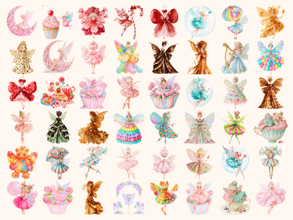 Candy Fairy Watercolor Clipart