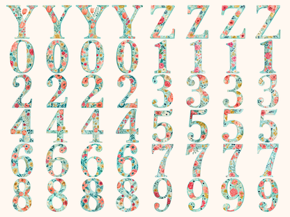 Floral Alphabet & Numbers