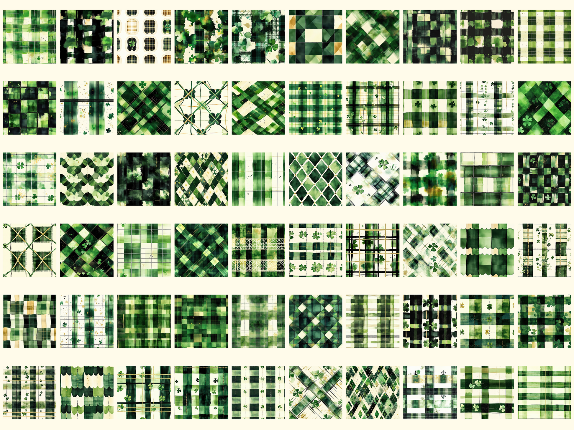 Shamrock Plaid Digital Paper