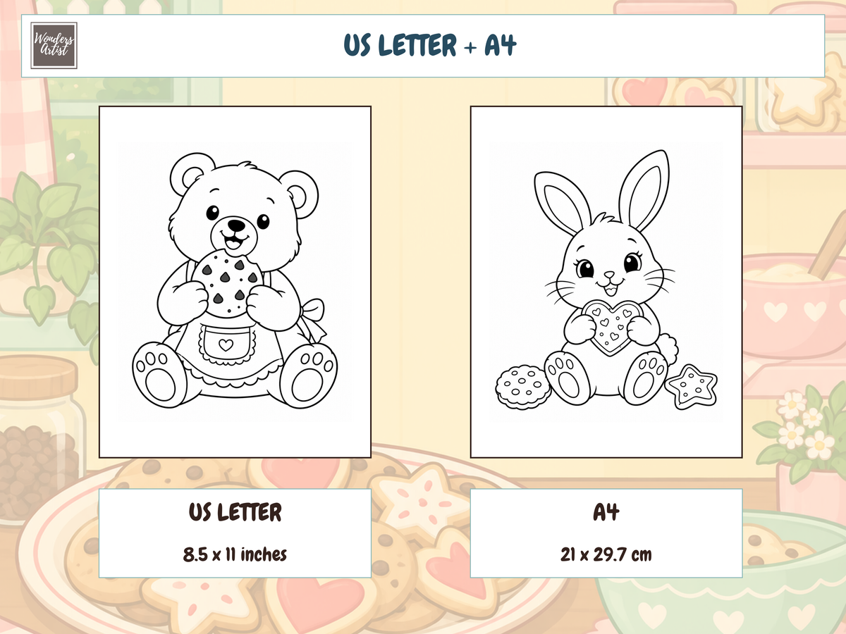 Cookies Coloring Book — PRINT SIZES