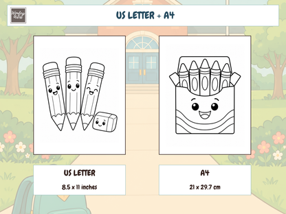Back to School Coloring Book — PRINT SIZES