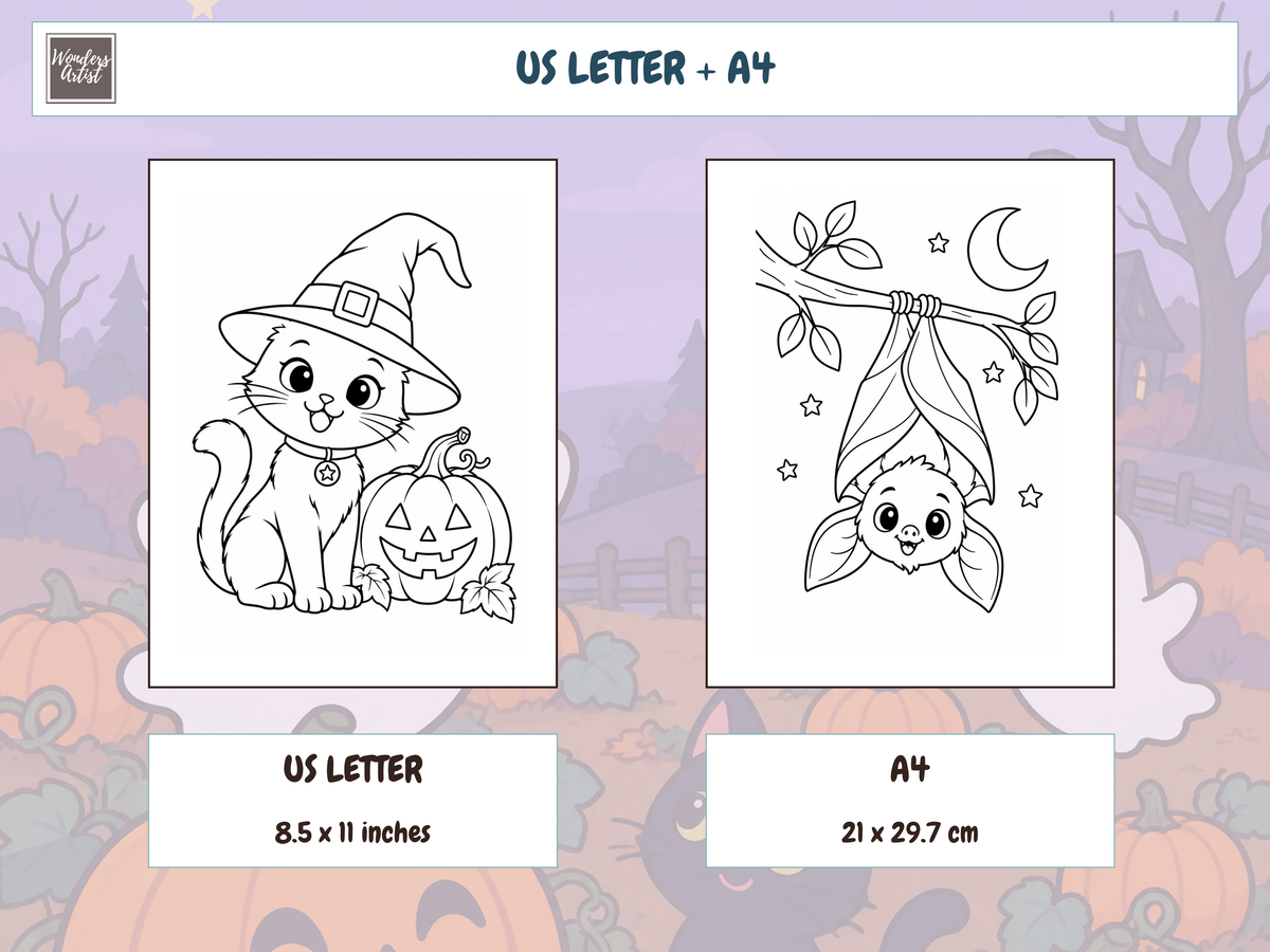 Halloween Coloring Book — PRINT SIZES