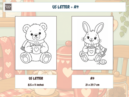 Hot Cocoa Coloring Book — PRINT SIZES