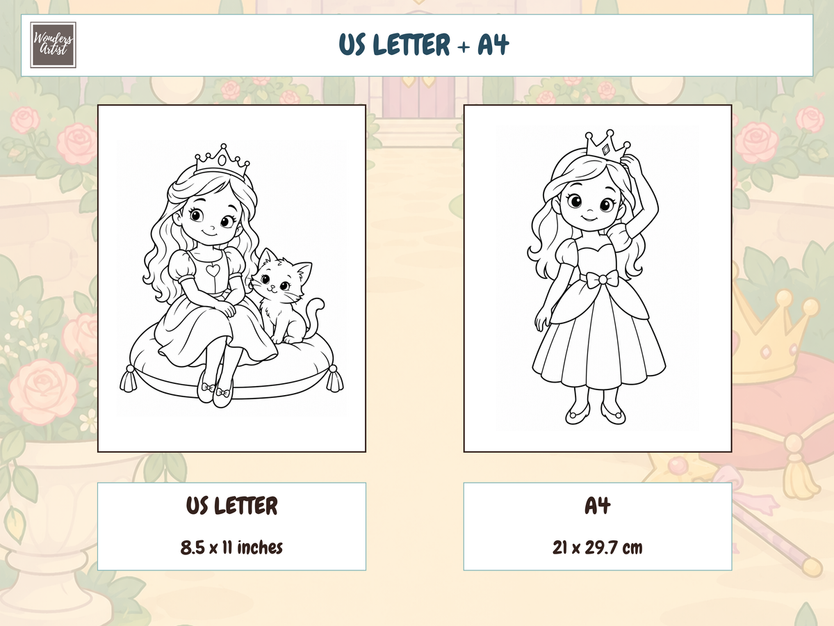Little Princess Coloring Book — PRINT SIZES
