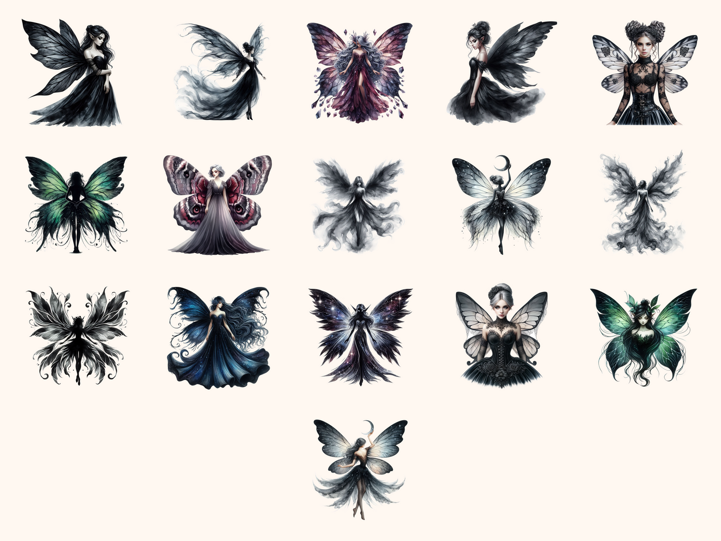 Dark Fairies Clipart