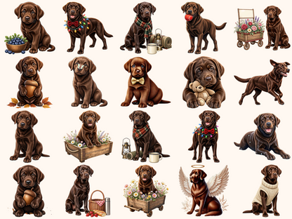 Brown Labradors Clipart