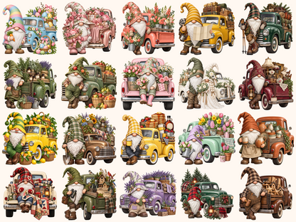 Truck Gnomes Clipart