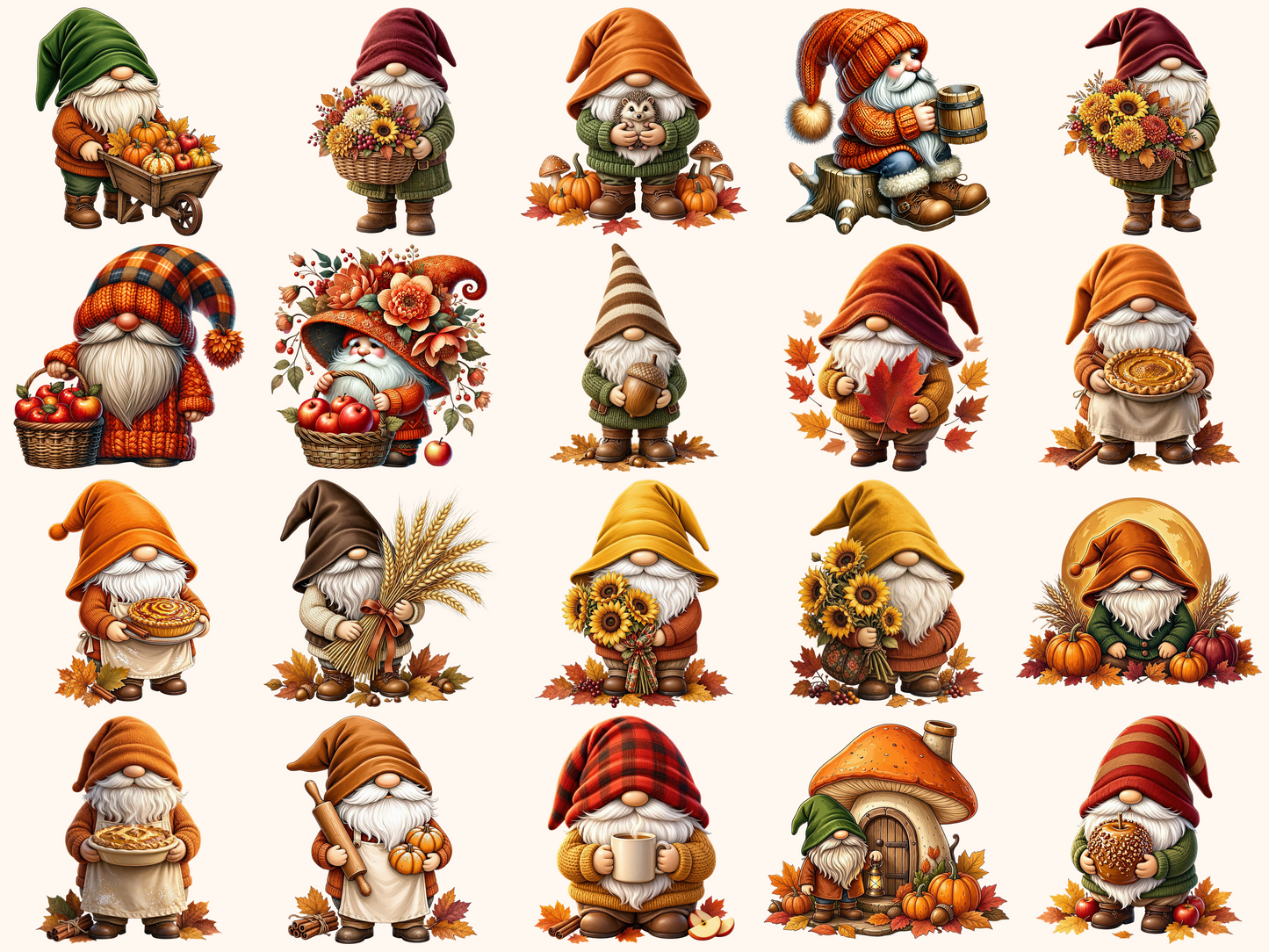 Autumn Gnomes Clipart