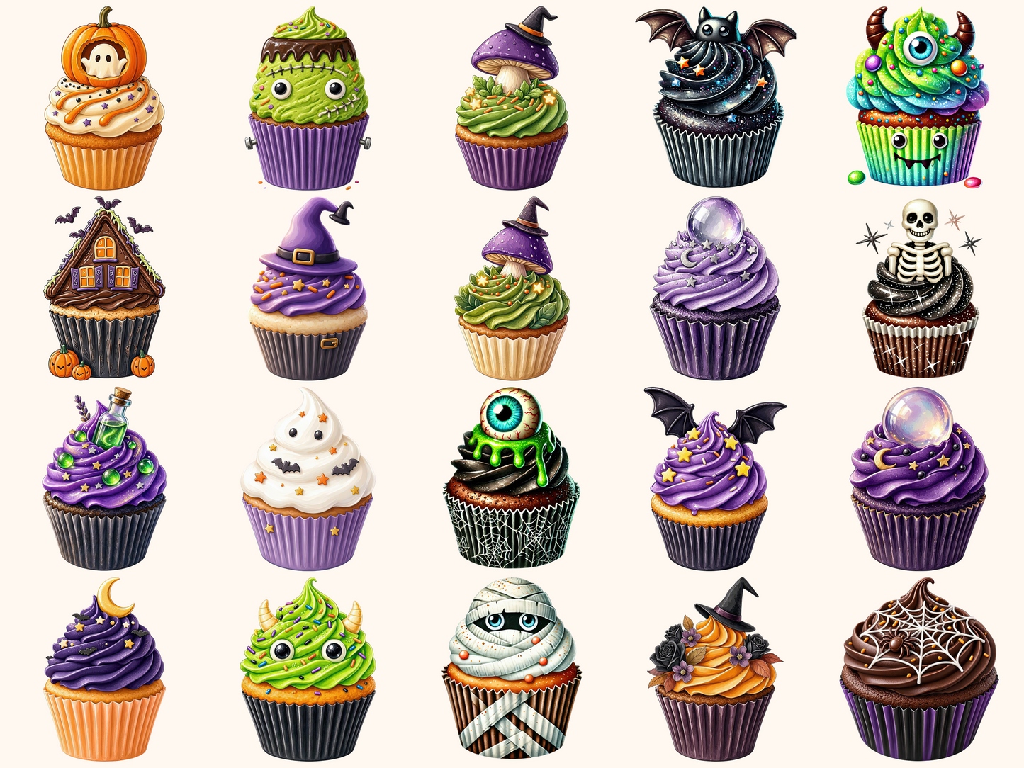 Halloween Cupcakes Clipart