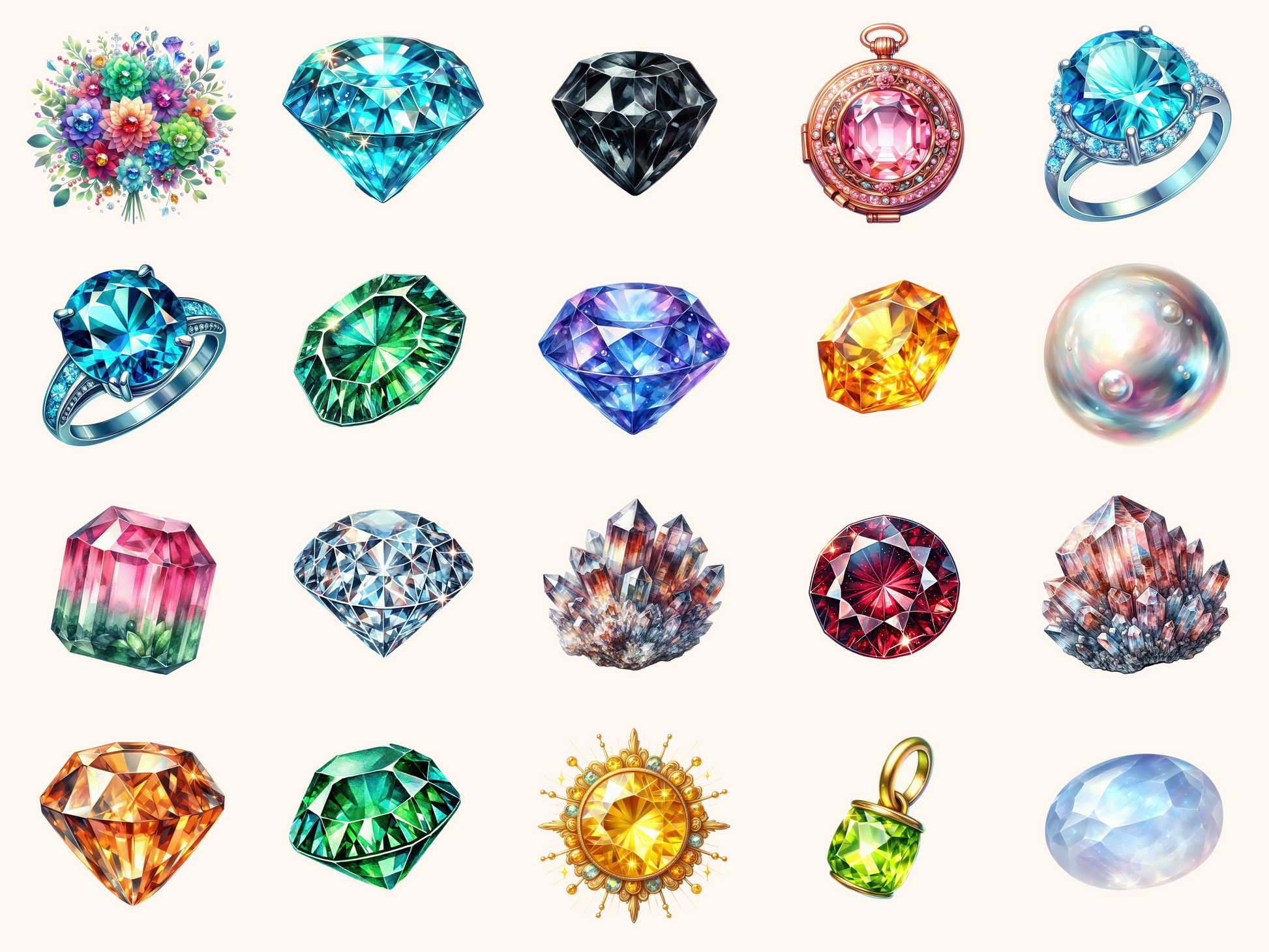 Birthstones Clipart
