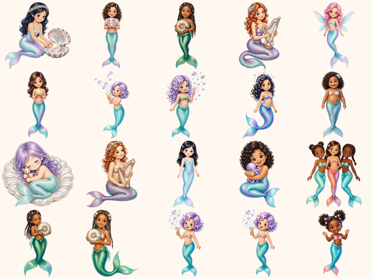 Little Mermaids Clipart