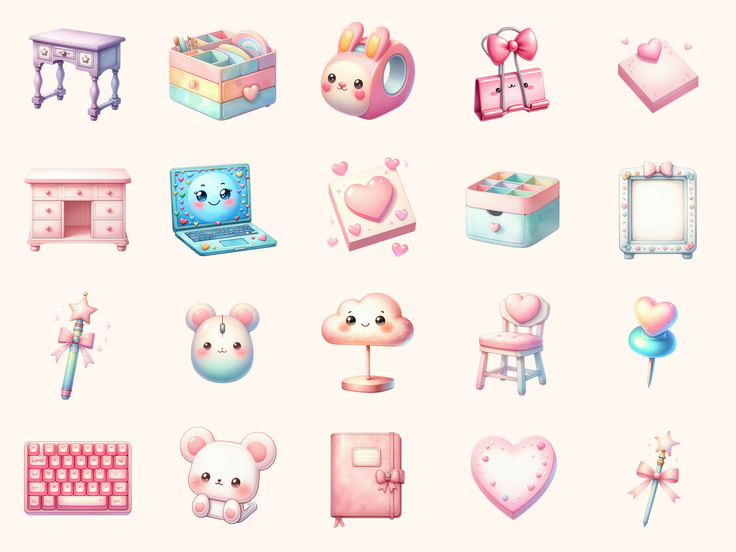 Kawaii Desk Clipart