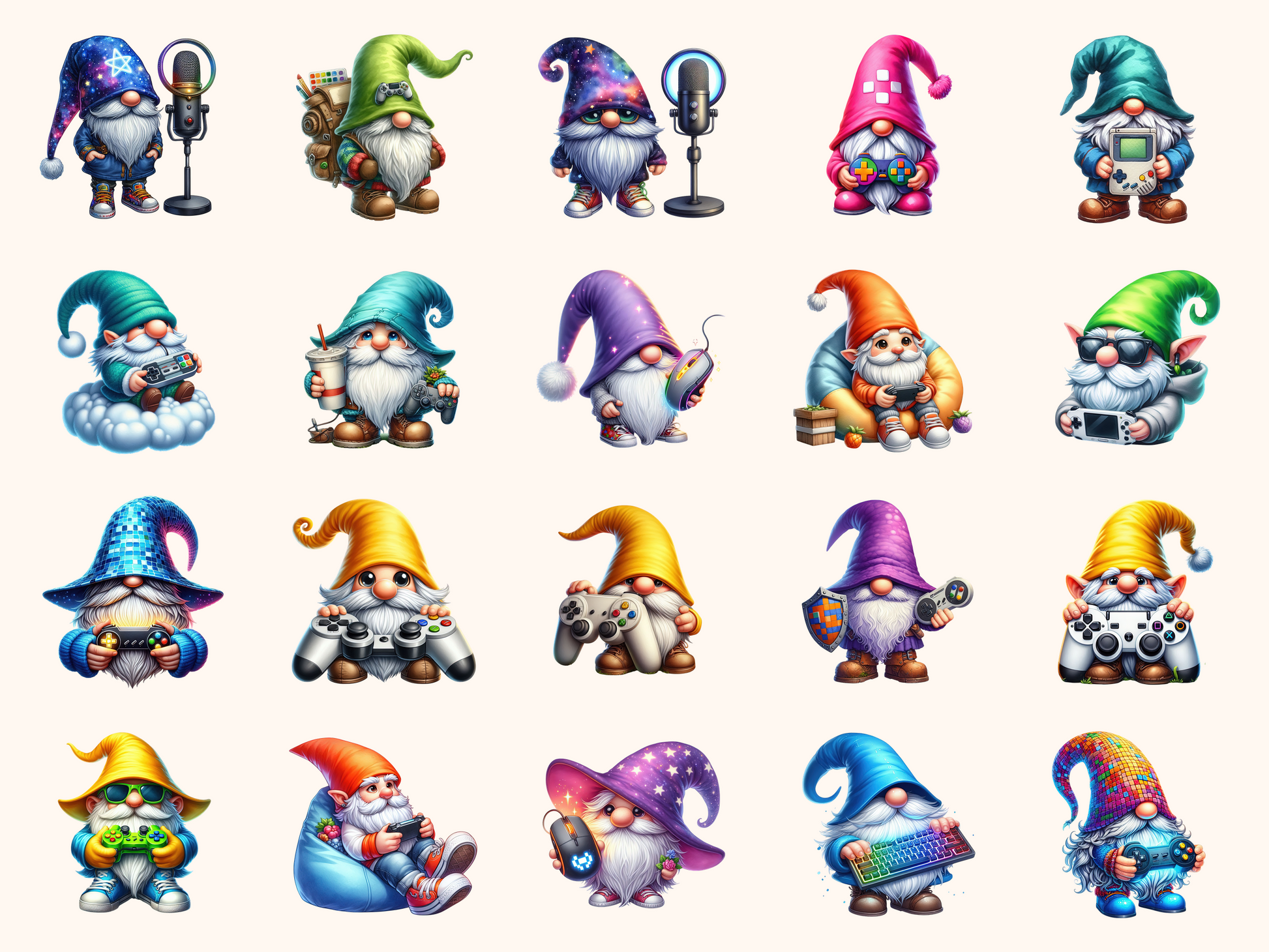 Gamer Gnomes Clipart