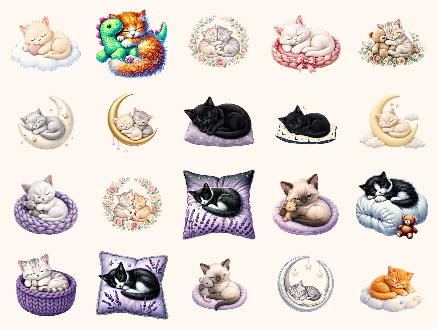 Sleepy Cats Clipart