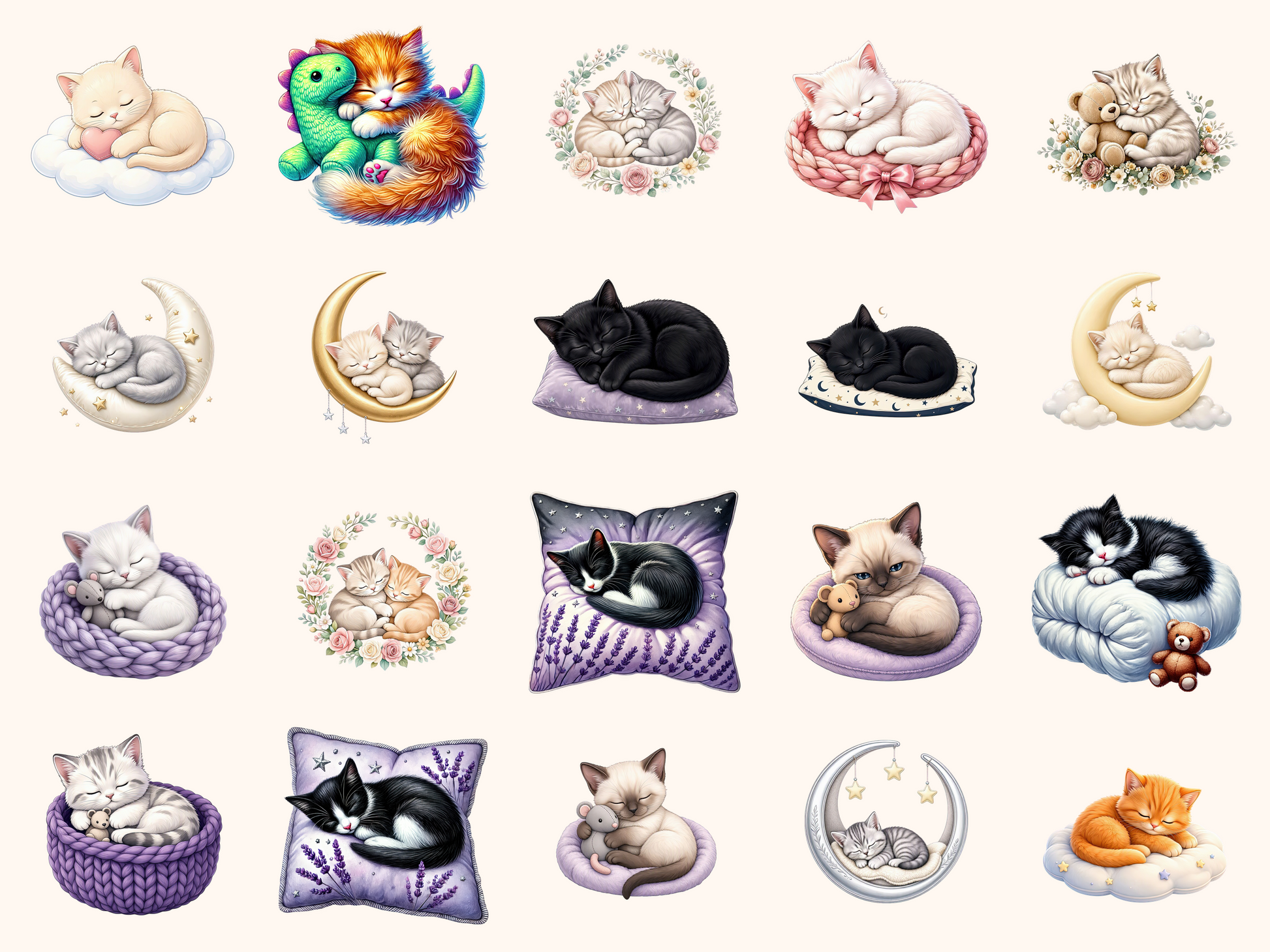 Sleepy Cats Clipart
