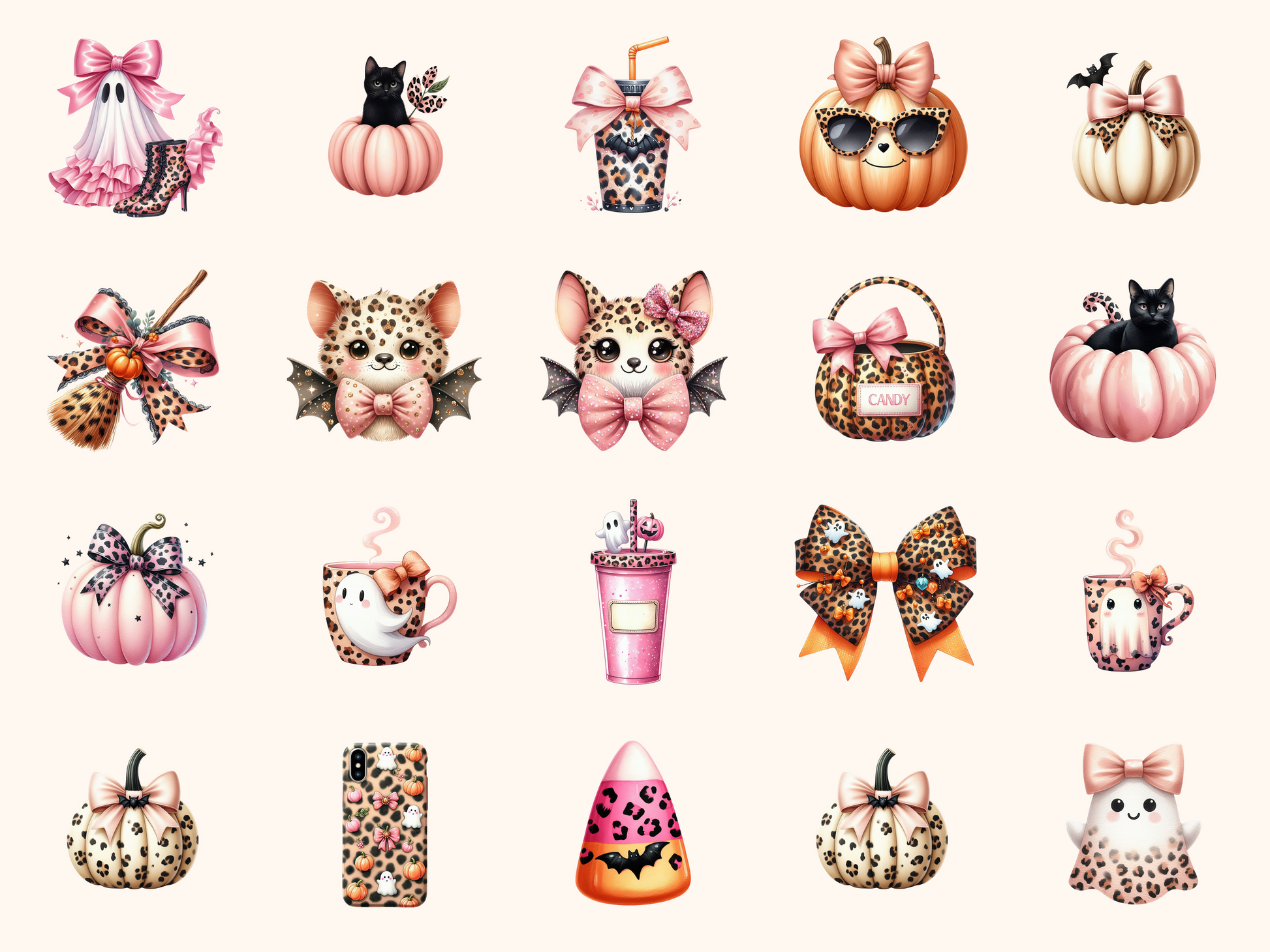 Leopard Coquette Halloween Clipart