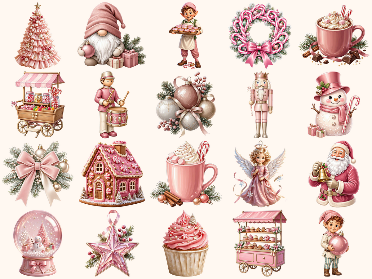 Pink Christmas Clipart