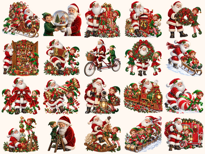 Santa & Elves Clipart