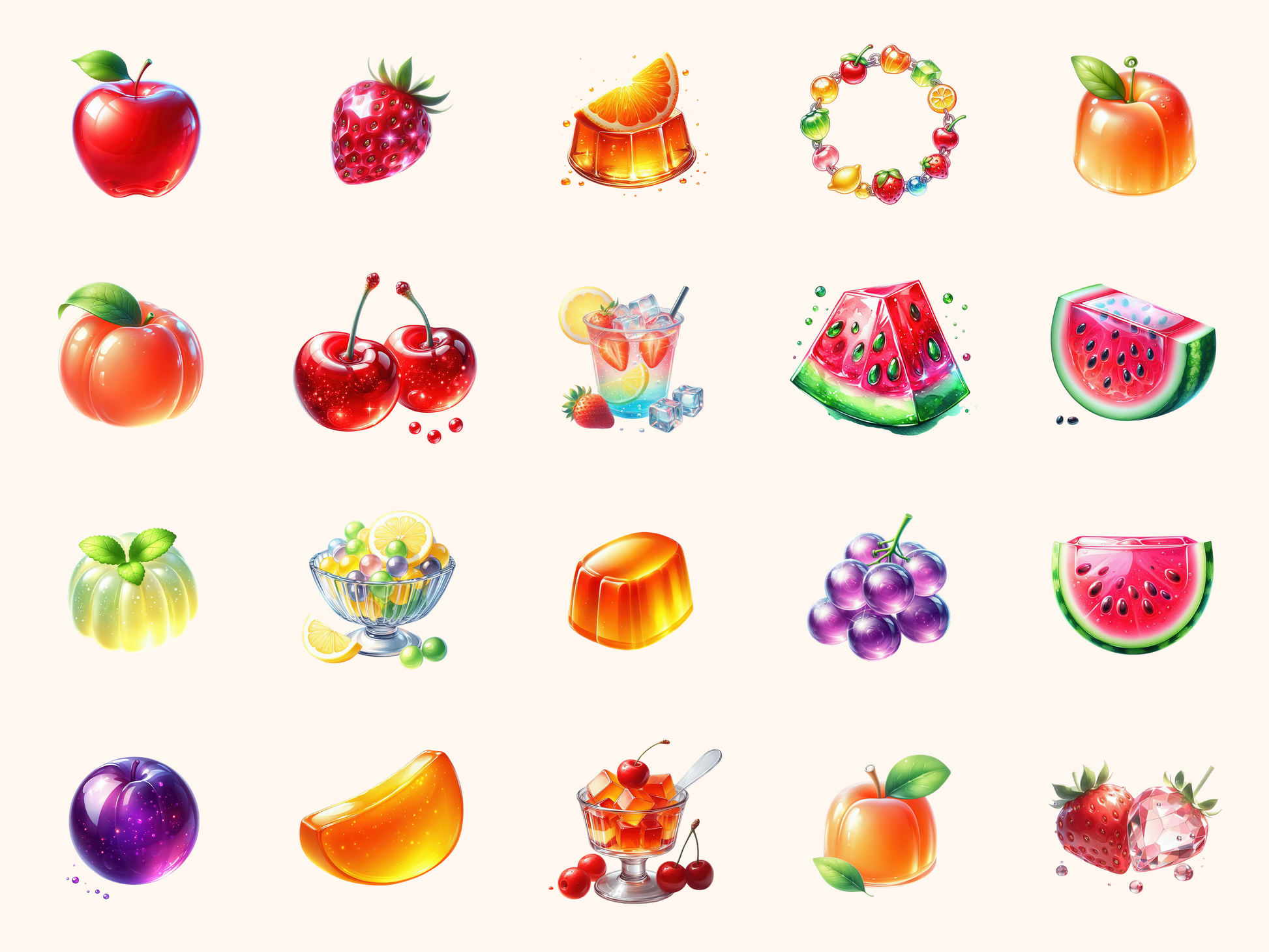 Jelly Fruits Clipart