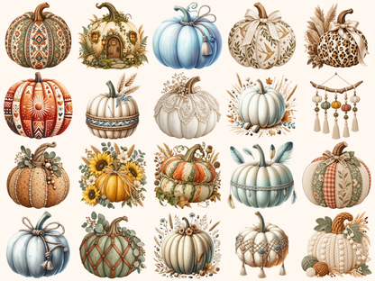 Boho Pumpkins Clipart — listing preview 4