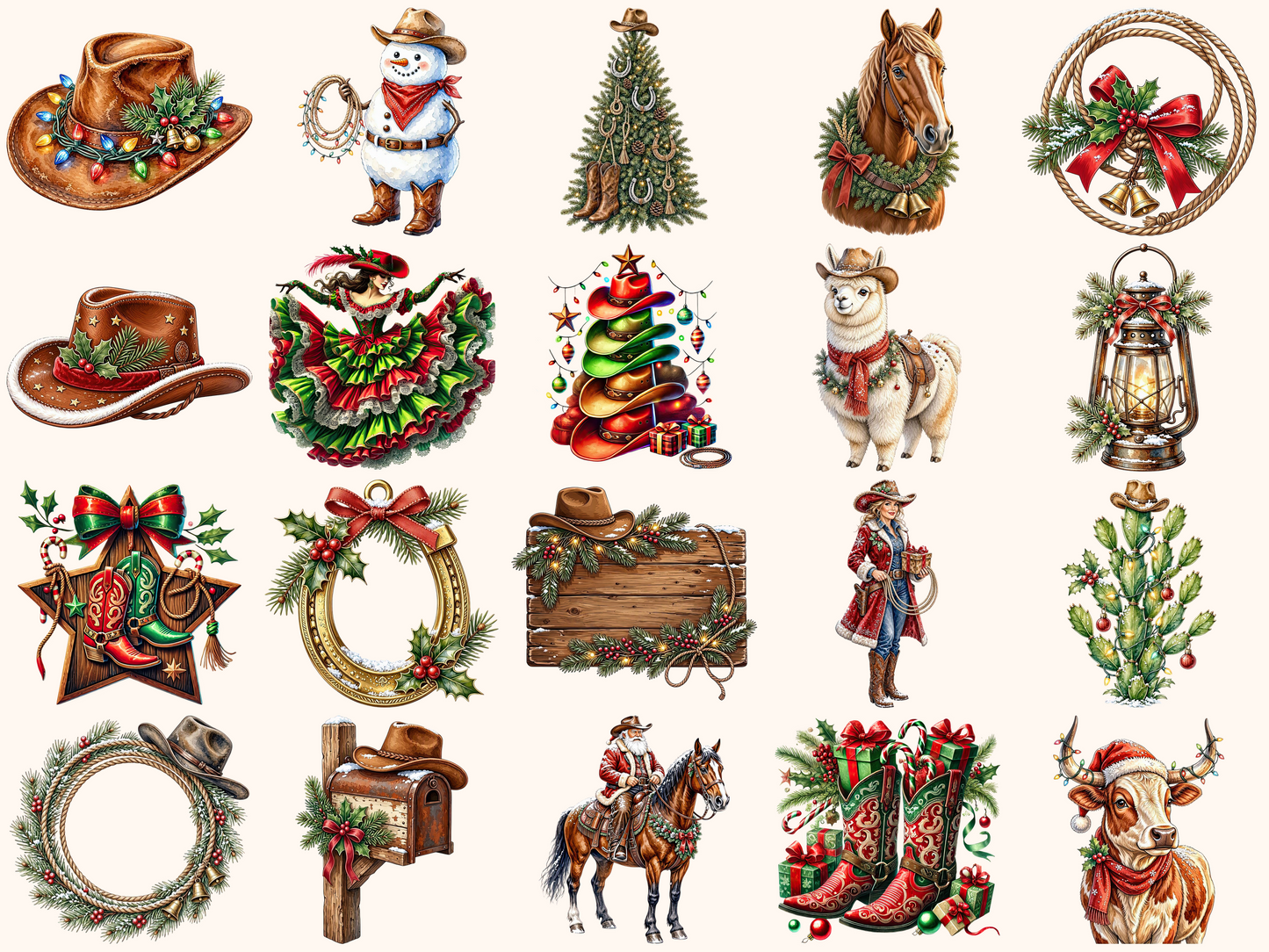 Western Christmas Clipart