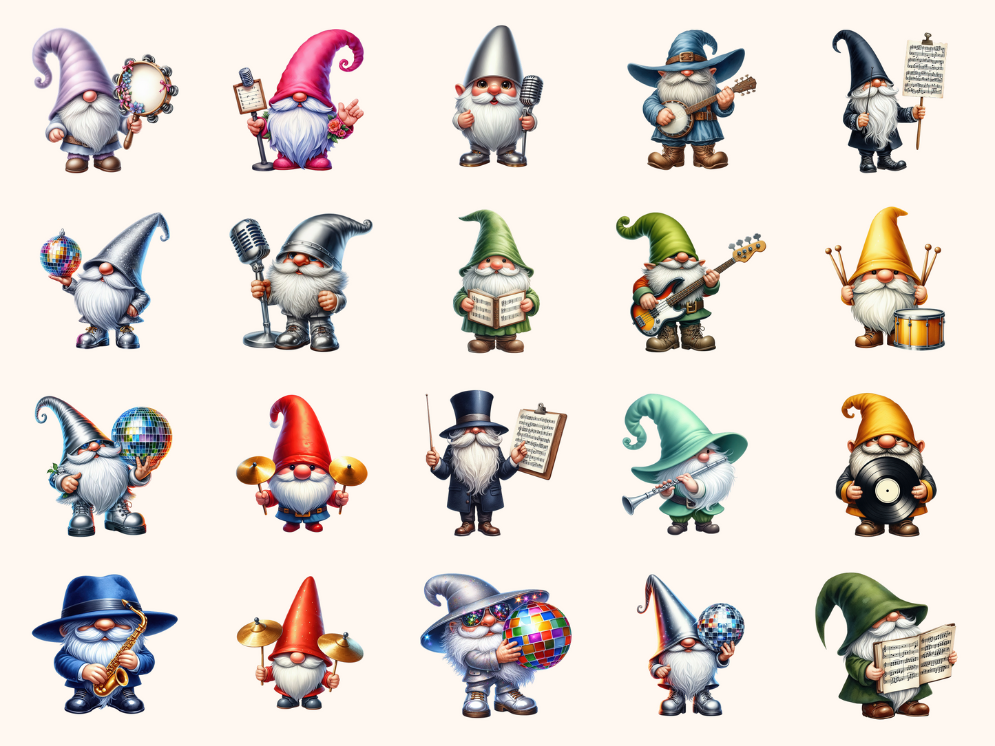Musical Gnomes Clipart