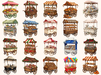 Holiday Carts Clipart