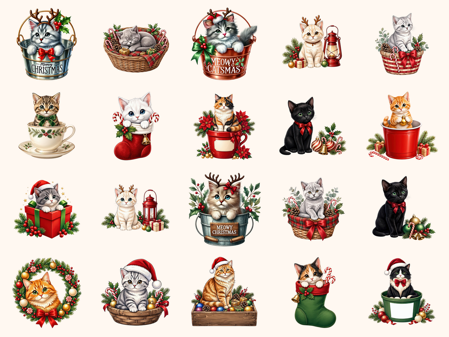 Meowy Christmas Clipart
