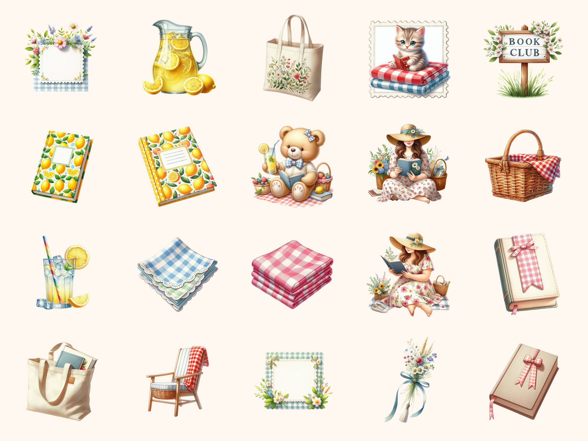 Book Club Picnic Clipart