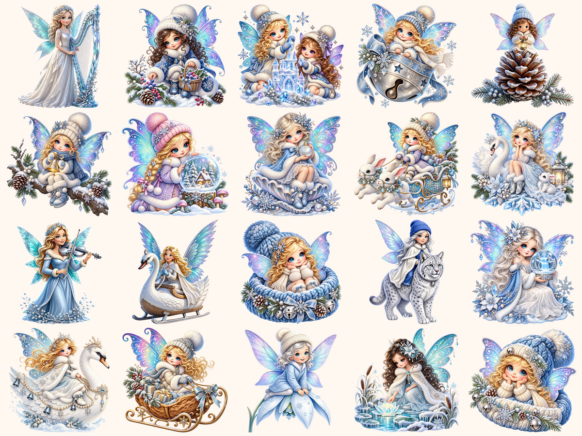 Winter Fairies Clipart