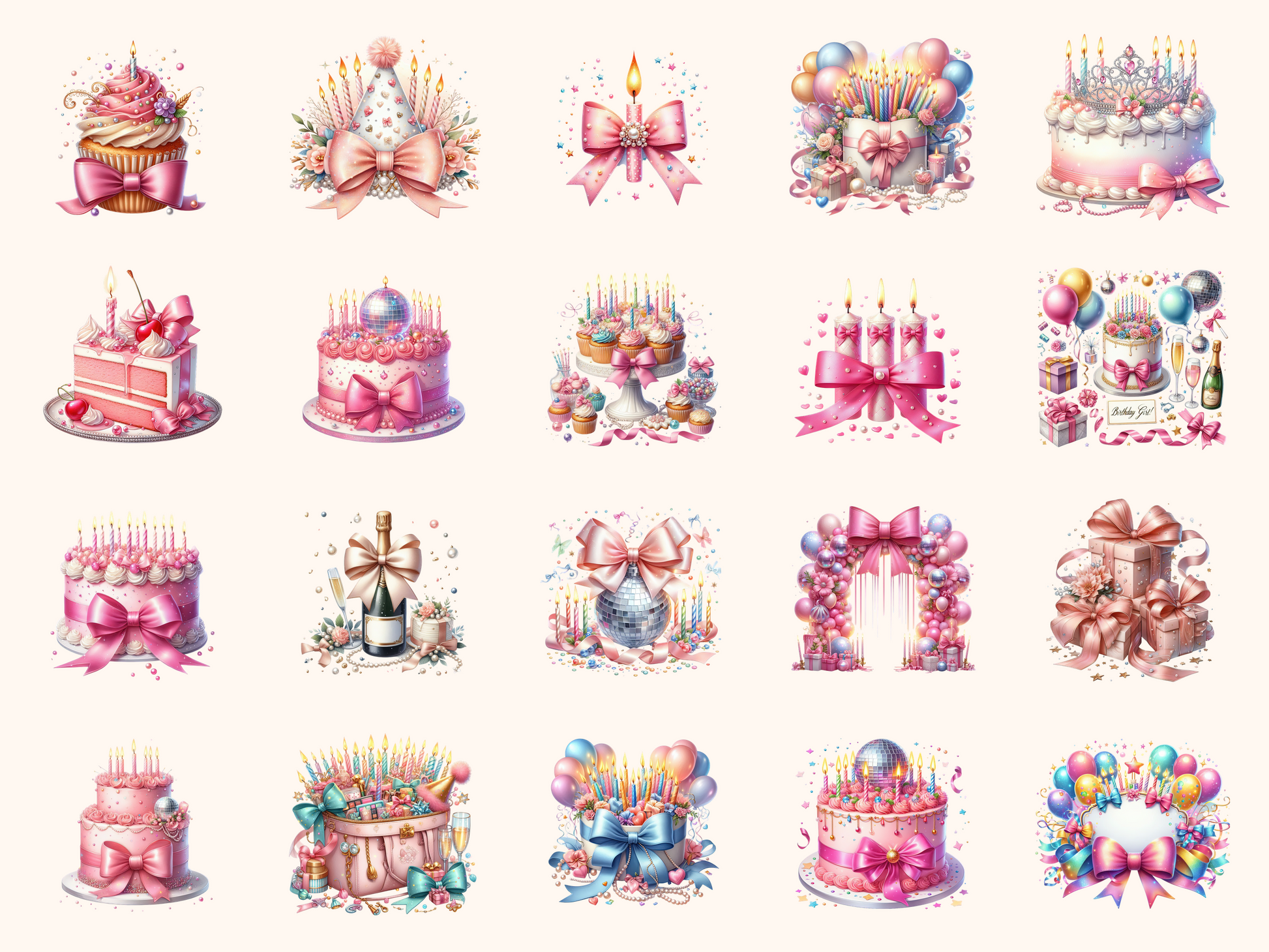 Birthday Girl Bow Clipart