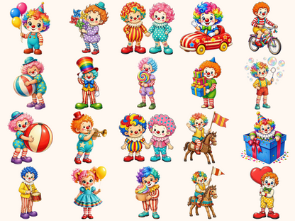 Kid Clowns Clipart