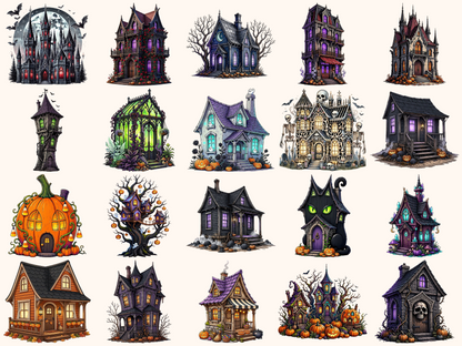 Halloween Houses Clipart