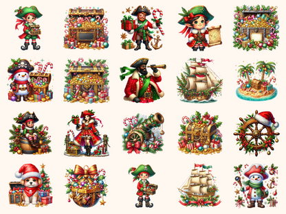 Christmas Pirates Clipart