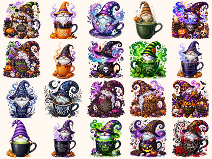 Halloween Cup Gnomes Clipart