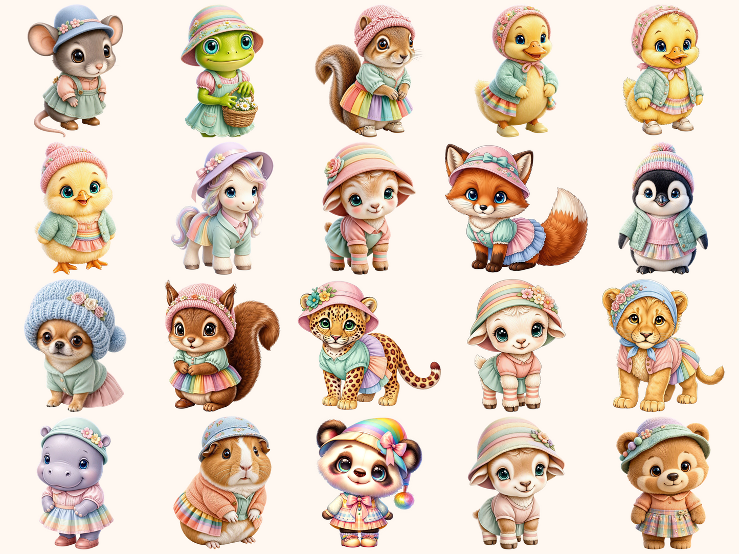 Colorful Animals Clipart