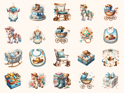 Cowboy Baby Shower Clipart