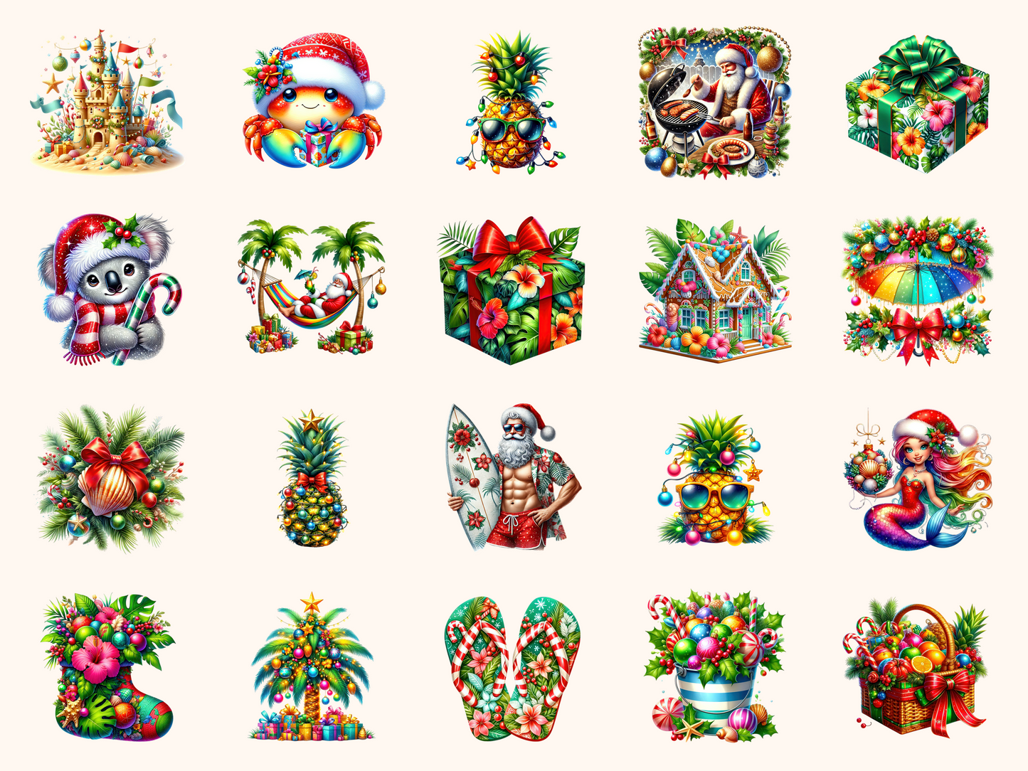 Tropical Christmas Clipart