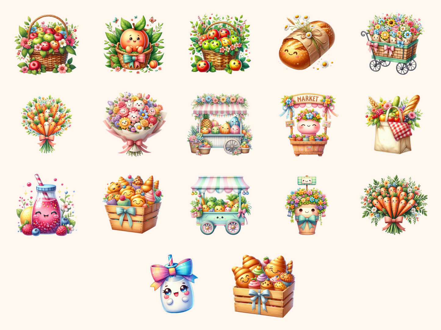 Kawaii Market Clipart