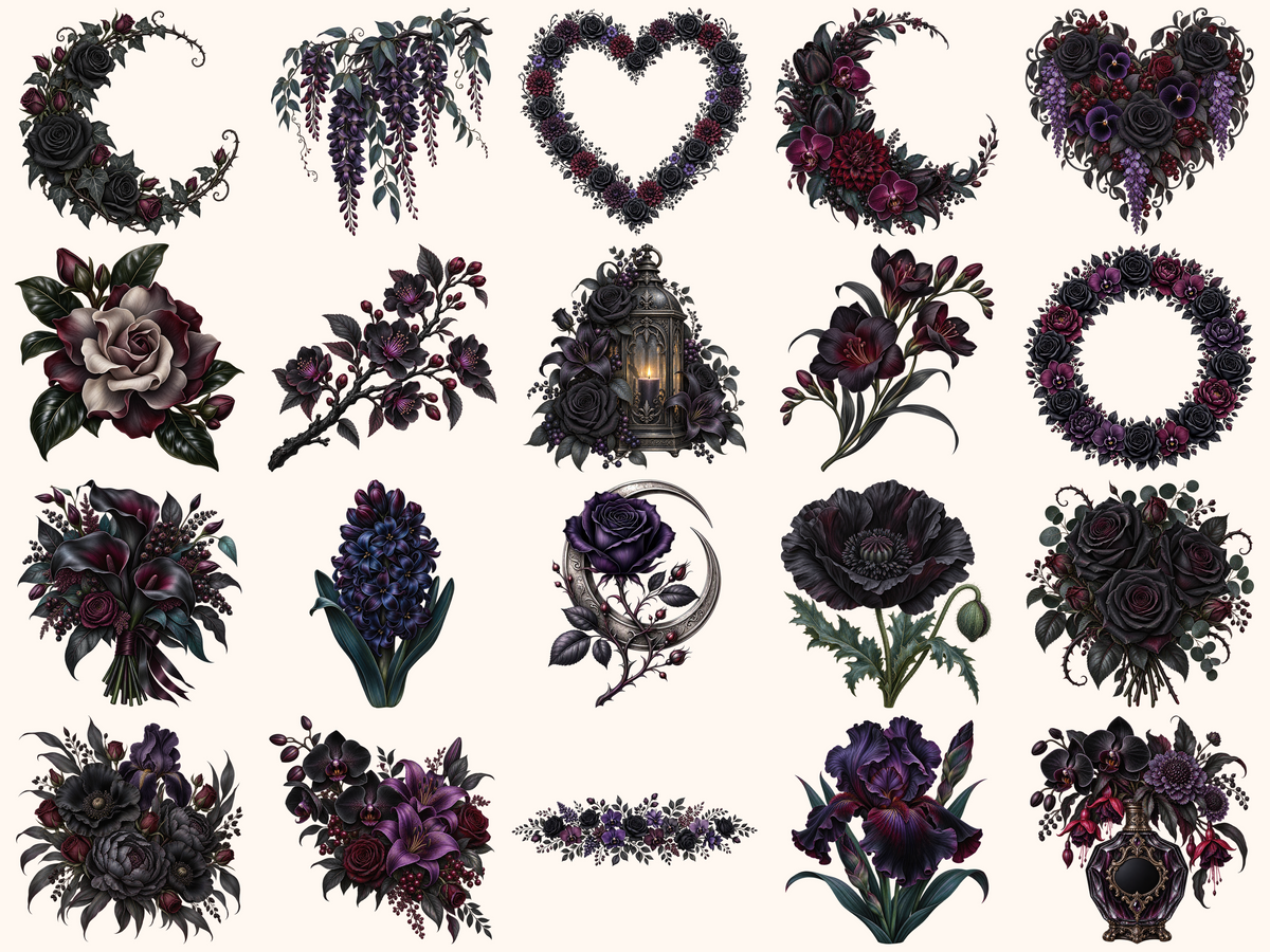 Gothic Flowers Clipart