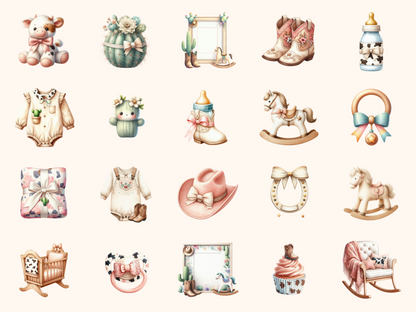Western Baby Shower Clipart