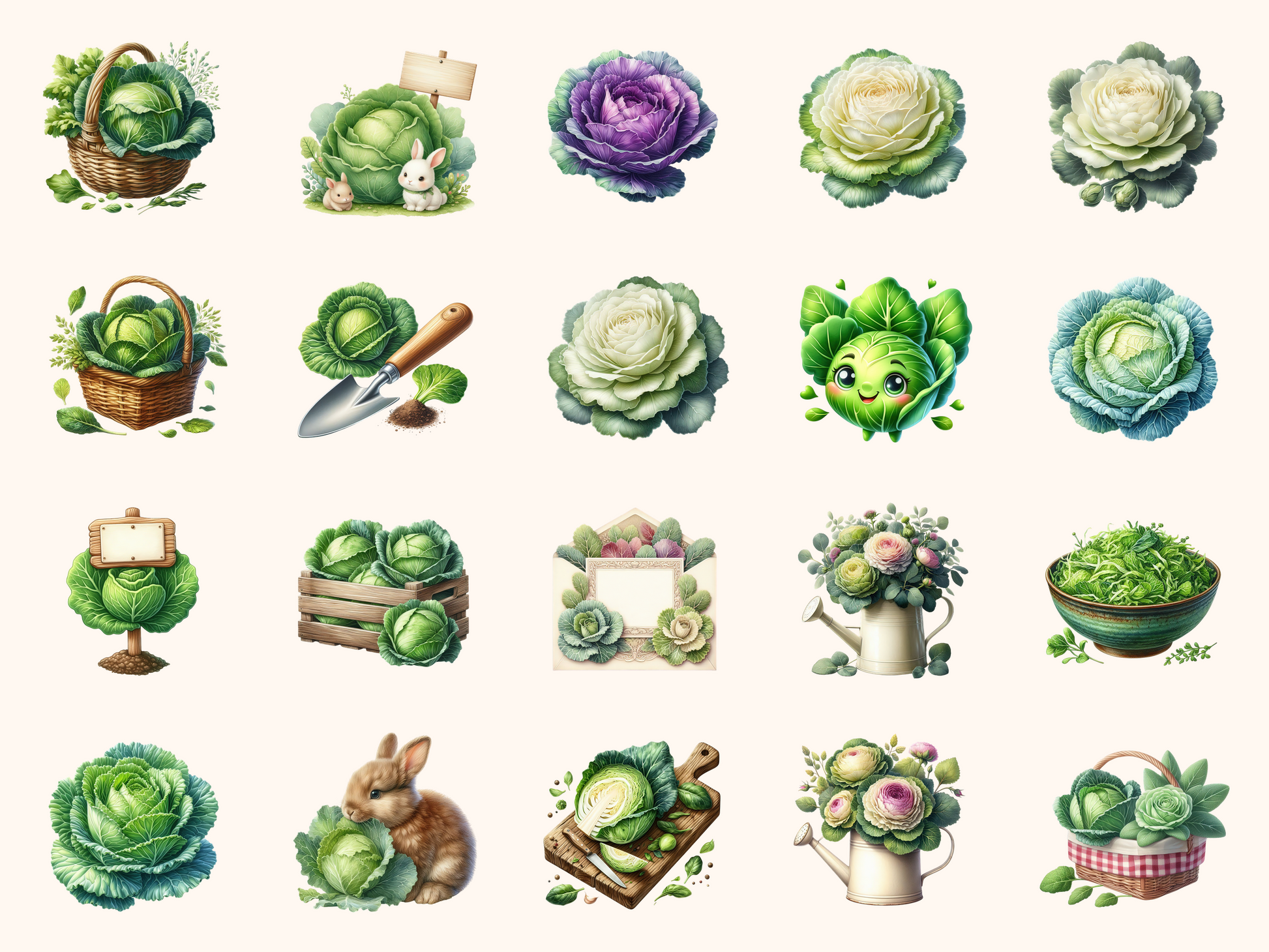 Cabbage Garden Clipart